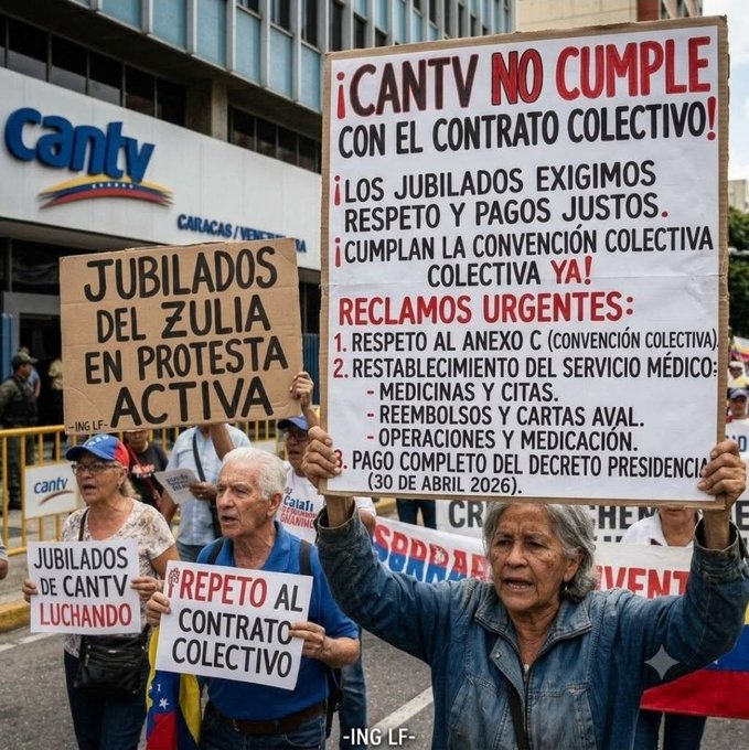 MarcoCeballo's tweet photo. #25Jul En Ajuptel-Zulia los #JubiladosCantvEnLucha Exigimos a #CANTV Solución Inmediata a la #Salud Golpeada por la Tijera Patronal y que #RestituyanElBono del Complemento al Ingreso Mínimo Vital a $200 ya @MiguelContigo @TAMARA_SUJU @rcnradio @abogadosvenezu1 @araguaneynews1 https://t.co/XRW6cEmV6Z