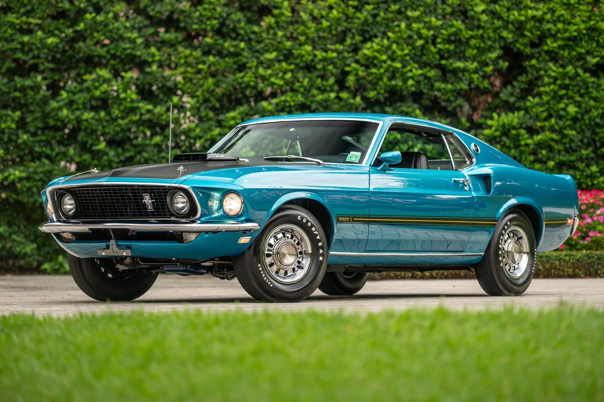 Bringatrailer's tweet photo. Now live at BaT Auctions: 1969 Ford Mustang Mach 1 Cobra Jet 428. https://t.co/So0AO24b4O https://t.co/yfQFy9JwTn