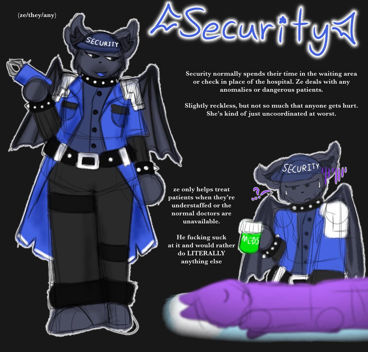 Mmelophobic's tweet photo. here's the remaining designs + a paramedic x security doodle. idk if they have a ship name but i like them

#aha #animalhopsital #ahatwt #animalhospitalroblox https://t.co/QQpANztDWe