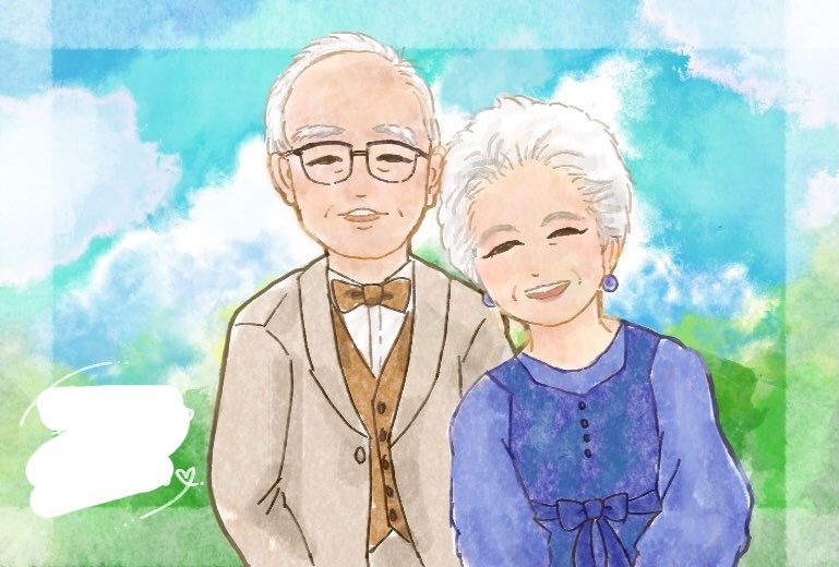qaaz0's tweet photo. 我が子の成長を喜びお米や野菜を分けてくれた近所の優しい老夫婦☺️会う度に声もかけてくれて80歳超えてるのにすごく元気で、なにかお礼したくて似顔絵を描いたんだけどすごくいい感じに仕上がった💓自分もこんなふうに優しいきもちをもったまま元気で穏やかに歳をとっていきたいな🍀 https://t.co/M7dBLimLq1