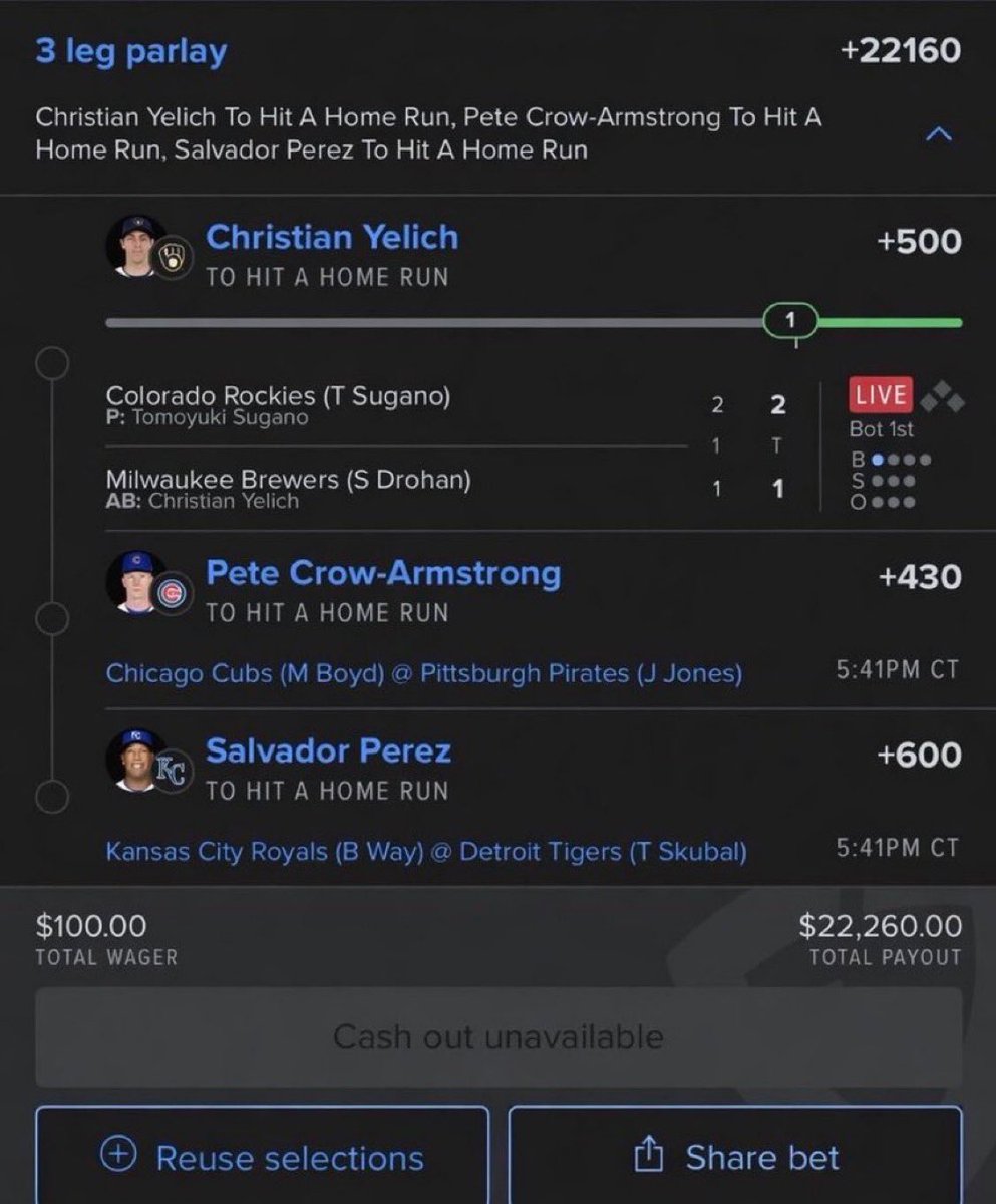 kyongss's tweet photo. 🍀 Stay locked in—this longshot is still very much alive!

❤️ Like • 🔁 Repost • 💬 Who hits the next homer: PCA or Salvy?

#MLB #MLBPicks #HomeRunParlay #LiveBet #SportsBetting #Baseball #MLBTwitter #DavisParlay #HRProps #ParlayLife #WinBig https://t.co/VRk2a3jVoM