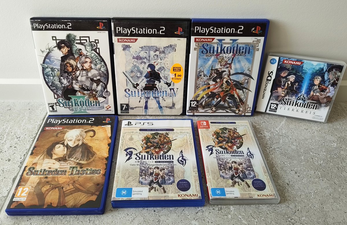 Food4Dogs's tweet photo. My #Suikoden game collection 
#PhysicalGames 
Klein aber fein 😎 https://t.co/nhqtGt5luD