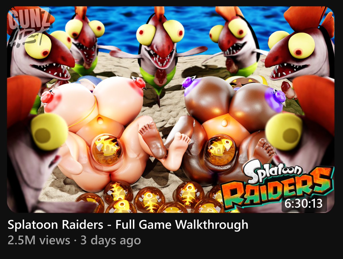 CybergunArt's tweet photo. WHY DID NOBODY TELL ME THIS WAS IN SPLATOON RAIDERS??? 😭

Also... can you even use thumbnails like this on YouTube? 💀 https://t.co/5MVnKZZ9hr