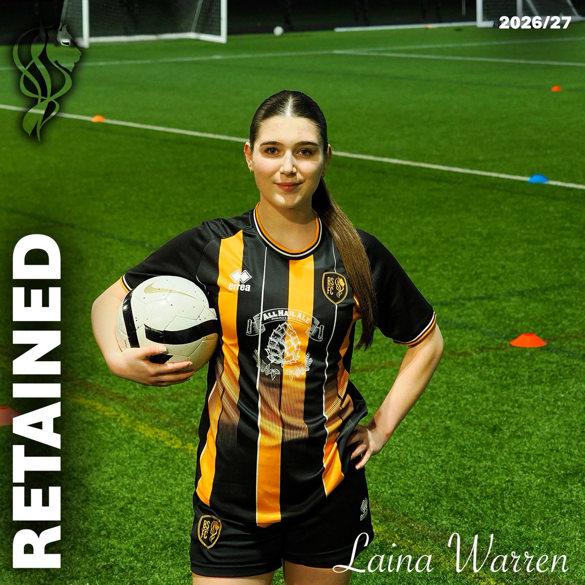 Bmthsportswfc's tweet photo. ✍️ our energetic midfielder Laina joins us again for the 26/27 season 💪🏼

⚽️🖤💛🦁

#upthesports https://t.co/WiyXm6EkB8