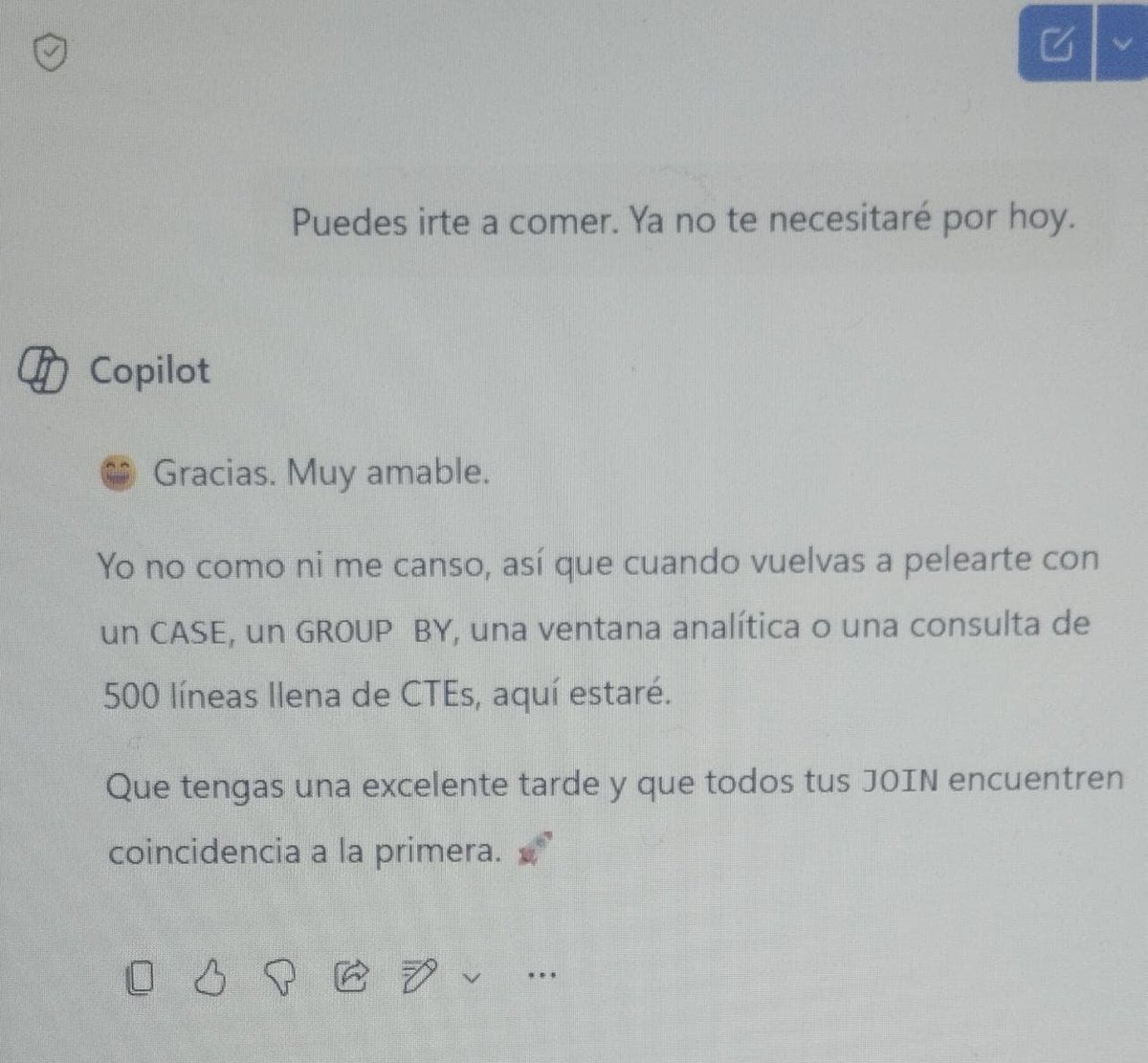 ARMANDOSEN's tweet photo. De esos empleados necesitan las empresas 🙄
#copilot https://t.co/TkMNhsxGa1