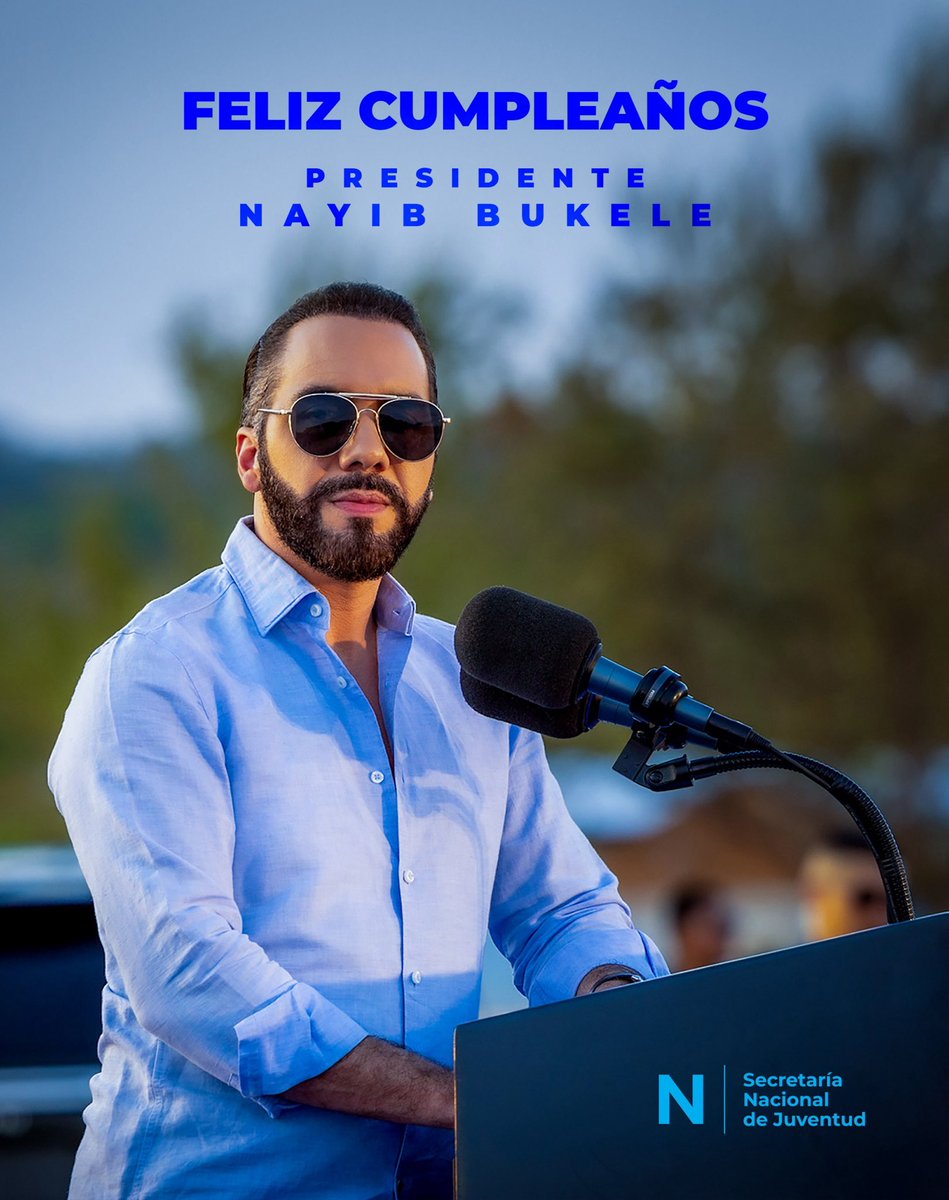 JNI_sv's tweet photo. 🎉 ¡Feliz cumpleaños, Presidente! 🇸🇻💙
Que Dios siga guiando cada paso. ¡A continuar haciendo historia por El Salvador! 🙌 https://t.co/mfOKBKAAwF