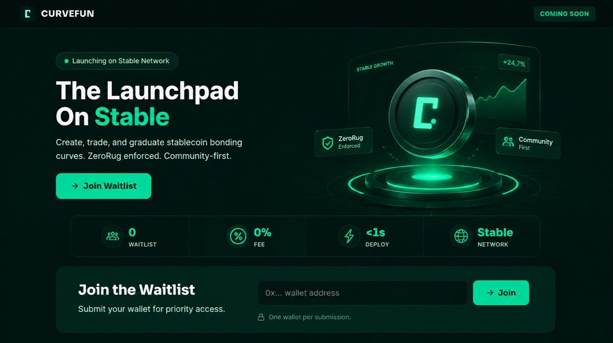 CurveFun_'s tweet photo. CurveFun The Launchpad on @Stable

Get in https://t.co/6VmdKZkWUo https://t.co/X4iZLXsqdW