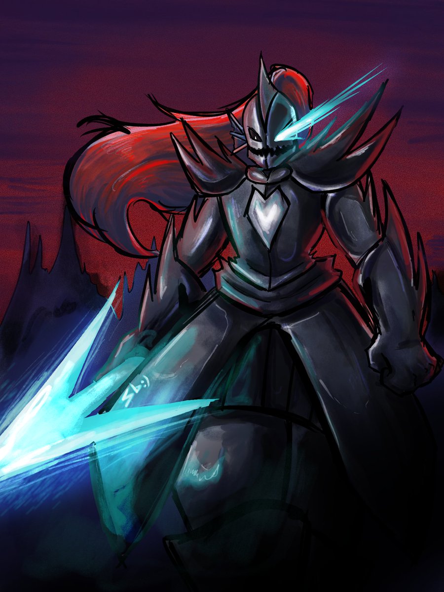 nin_enta's tweet photo. Undyne illo https://t.co/2xlC2dTjFL