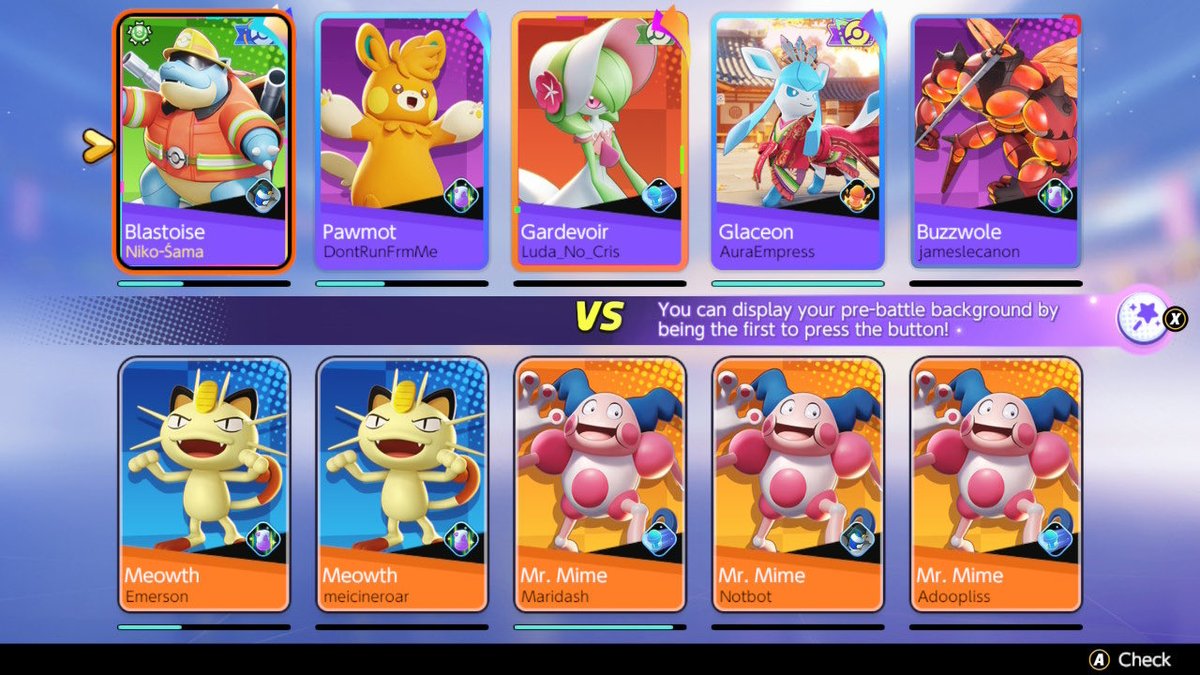 PokeMstrNiko's tweet photo. #NintendoSwitch #PokemonUNITE this damn team in the bottom tried it last night! Wall’s Every where. https://t.co/6wZ8NH6uSQ