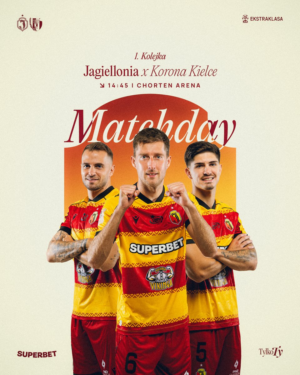 Jagiellonia1920's tweet photo. 🔥🔥 DZIEŃ DOBRY, DZIEŃ MECZOWY 🔥🔥
⚽️ @Korona_Kielce 
 🏆 @_Ekstraklasa_ 
🕣 14:45
🏟️ #ChortenArena
📱  #JAGKOR
🎫 https://t.co/ic7Oq5PTKK
📍 Festiwal Żółto-Czerwona Strefa od ul. Wiosennej
📺 @CANALPLUS_SPORT
📻 @radiobialystok
🔝 Typy @SuperbetPL
✅ Wspierają nas @wojpodlaskie, @WBialystok
💪💪 #TylkoTy 👊👊