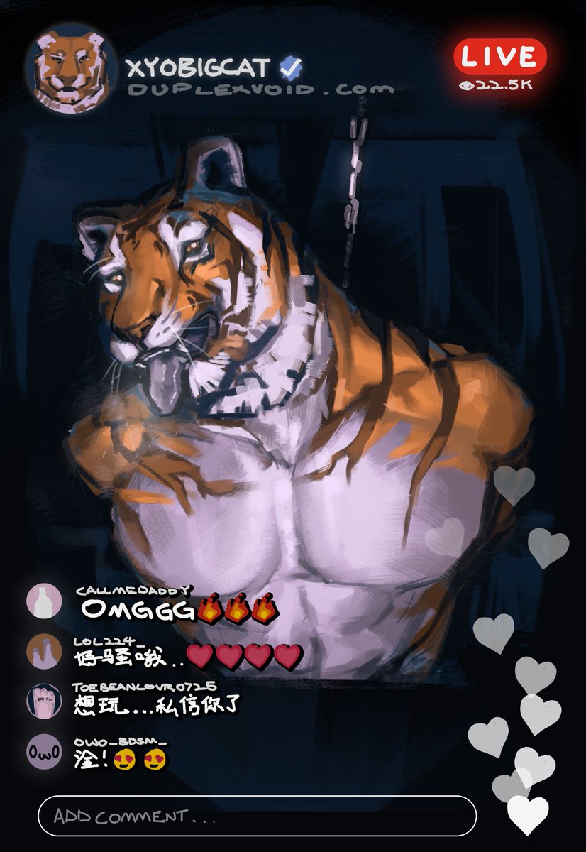 DUPLEXVOID's tweet photo. 哇！这直播是我能看的吗！？
#furryart #bigcat #兽人 #肌肉兽人 #yiff https://t.co/YmU8atP1rd