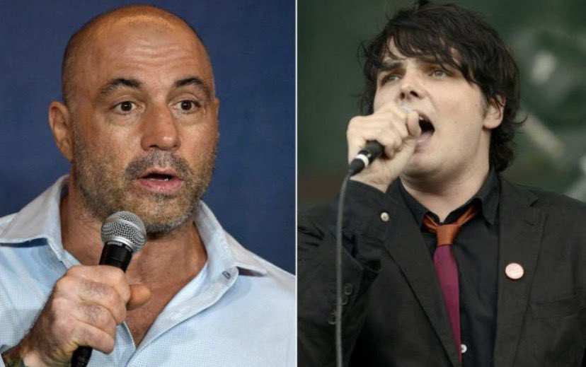 Profnetmedia's tweet photo. Gerard Way and Joe Rogan are second cousins. Their grandmothers are sisters. https://t.co/H6j8wNHMgG
