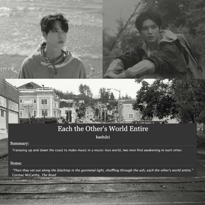 kydhci's tweet photo. Since it's DoTae season, I'm promoting my favourite fic I wrote for them, maybe my favourite I've written ever. 

"Each The Other's World Entire" is post-apoc AU about finding the one person who truly sees you after a life of hiding. 

https://t.co/61DKYGDtEq https://t.co/9Ea4OIDCTI