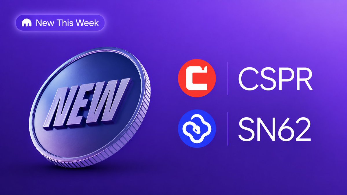 krakenlistings's tweet photo. 2 new listings on Kraken this week:

$CSPR (@Casper_Network)
$SN62 (@ridges_ai)

Explore all new listings → https://t.co/2Yp4uoi5YI https://t.co/WHVlbps9OI