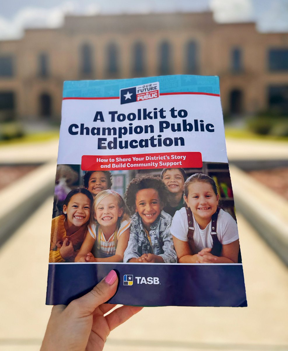 tasb_news's tweet photo. A Toolkit to Champion Public Education is designed to help school board members champion the great work happening in their own districts and help spread the word about the power of public education.

Trustees, you can view a copy online now: https://t.co/Fr0hO2SFXG https://t.co/mqChCEsTKF