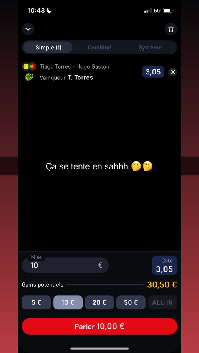 FeeDSousss's tweet photo. Toujours dans lbon sur le VIP.🤩🤩🤩
3/4✅✅✅ Dommage Torres tu nous a déjà bien fais becter 🔥🔥
#tennis #parisportif #bectance https://t.co/W1WkpXfY4G