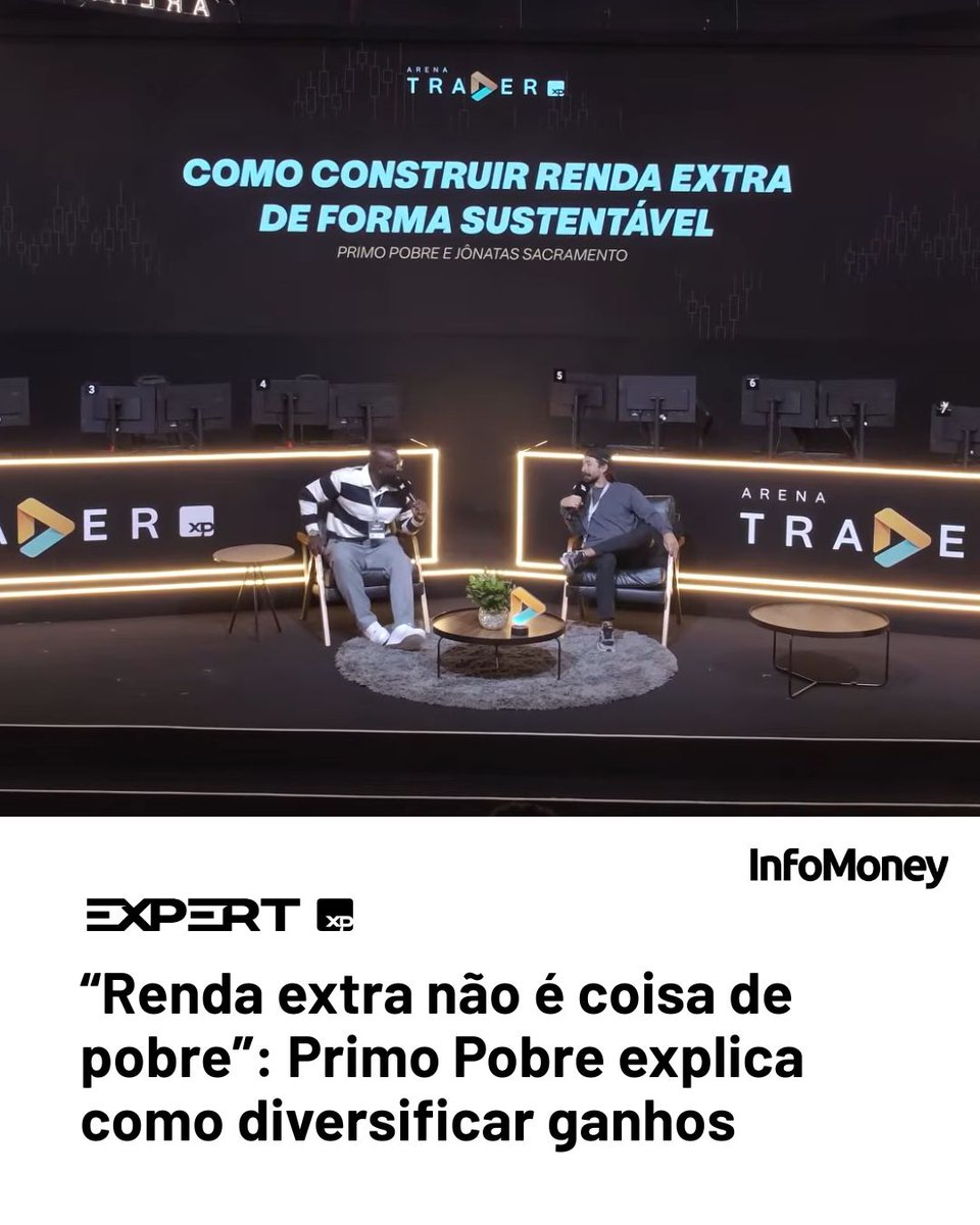 infomoney's tweet photo. Eduardo Feldberg defende múltiplas fontes de renda e disciplina no longo prazo; Jônatas Sacramento usa a própria trajetória no trade como exemplo
Leia mais no site do InfoMoney: https://t.co/SMFstrFJWb
Foto: Fabio Rizzato/InfoMoney
#RendaExtra #Renda #Investimentos #ExpertXP2026 #InfoMoneyNaExpert