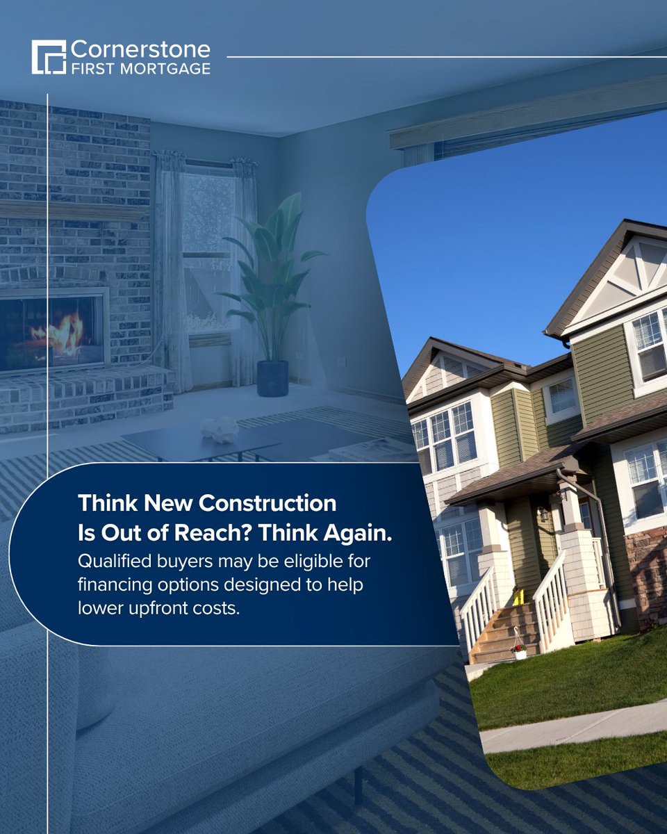 InTrustMortgage's tweet photo. Don’t count out a new build before reviewing your options. 🔍
Different loan programs come w/ different eligibility requirements &amp; upfront costs. A conversation w/ a loan officer can help you better understand which paths are worth exploring.
📞 Reach out today for your options! https://t.co/JuTgNsJjBs
