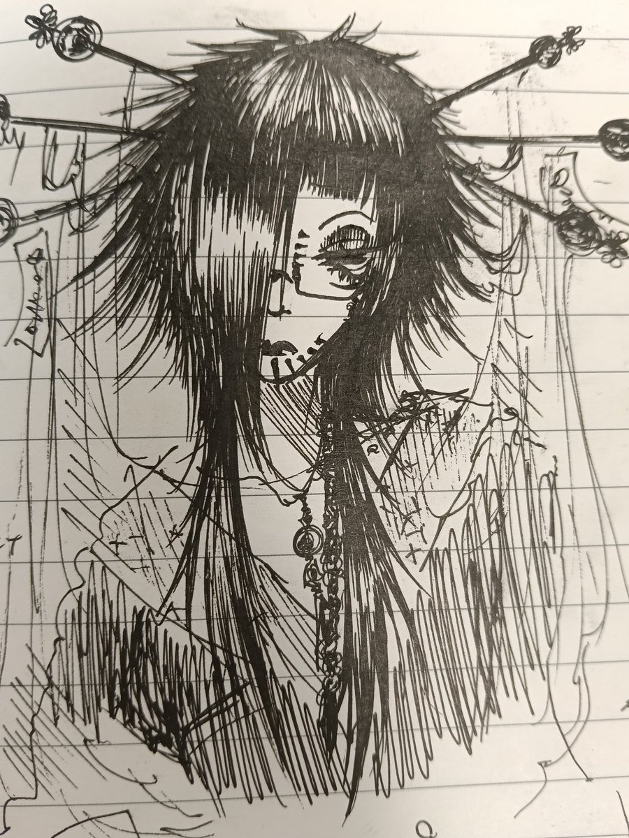 gurochi_'s tweet photo. I drew this in class https://t.co/Q45wKpOXIO