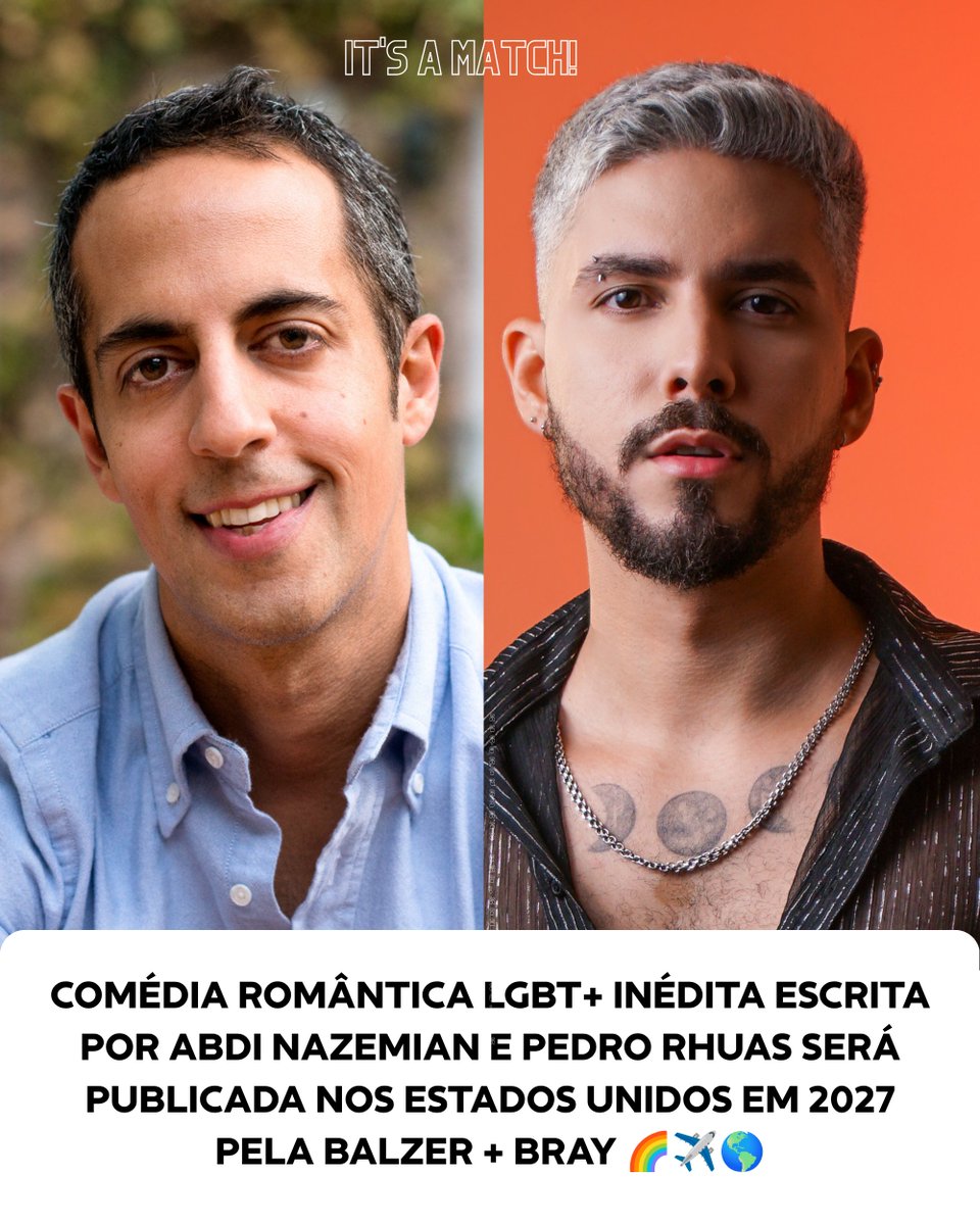 pedrorhuas's tweet photo. Você me conheceu quando lancei "Enquanto eu não te encontro" como um ebook independente. Me viu ganhar um concurso literário e conquistar milhares de leitores. 6 anos depois, o meu terceiro romance inédito será publicado nos EUA ao lado do icônico Abdi Nazemian! ✈️🌎🌈🇧🇷 https://t.co/1Rei1J4JBO
