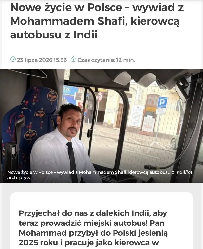 delestoile's tweet photo. 🇵🇱 Katowice. Pan Mohammad przyleciał prawie 7 tys. kilometrów, żeby Katowiczanie mogli jeździć autobusem miejskim, bo nikt inny tam nie potrafi albo nie chce być kierowcą. Mohammad chce urządzić się z Polsce i założyć tu jakiś biznes. Tęskni za rodziną. Pewnie ją sprowadzi? https://t.co/VZnjPhdIw2