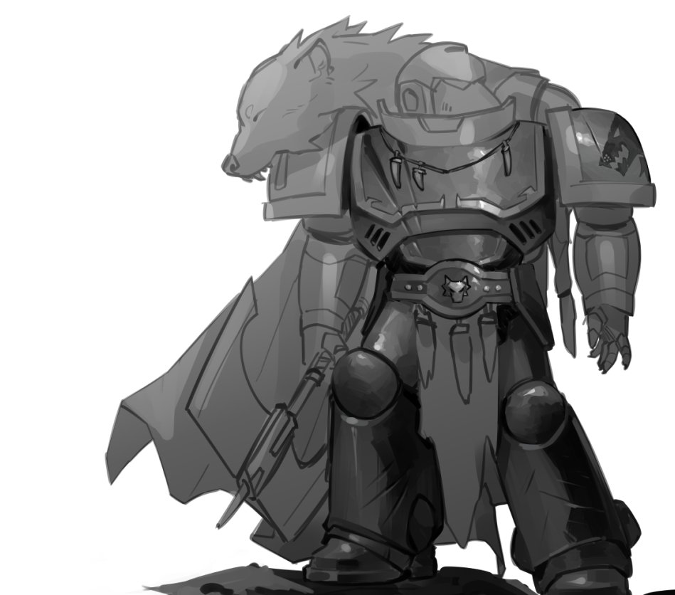 its_the_Autumn's tweet photo. hmm yes, first character reference on it's way, for the Space Wolf lad. 
#warhammerart https://t.co/0rBR4urqYU