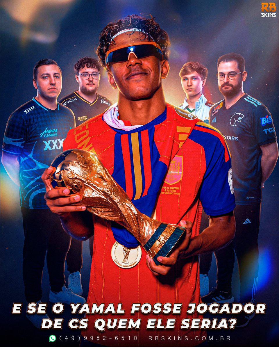 rbskins's tweet photo. Que a Espanha foi campeã todo mundo já sabe! Mas eu tava aqui pensando 🤔 e SE... O Yamal fosse um jogar de CS? Quem ele seria? 🔥

Pro ADM seria o baby goat Monesy...🏆 https://t.co/1voIGXIfgC