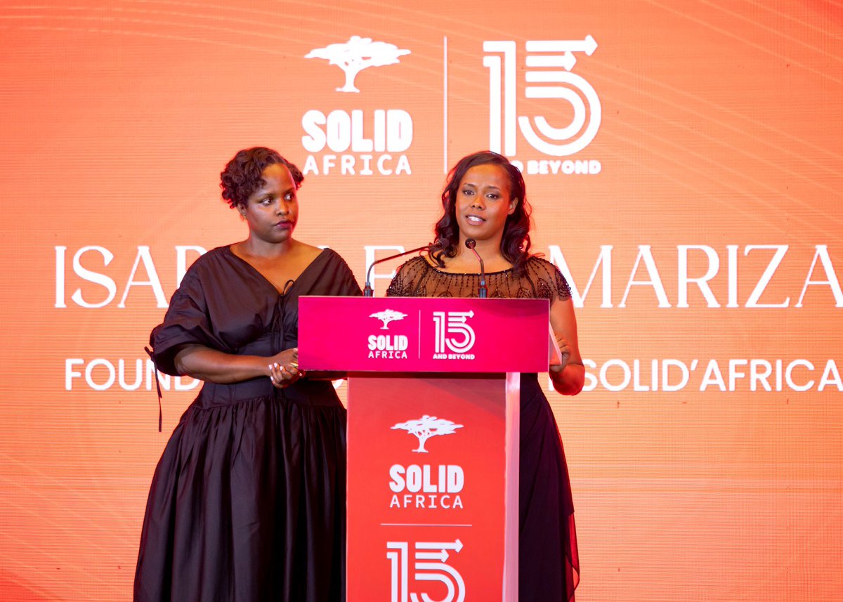 SolidAfrica's tweet photo. ❤️A remarkable speech from our founder, Isabelle Kamariza, as she reflected on the journey of Solid’Africa and expressed her heartfelt gratitude to everyone who has made these 15 years possible.

From partners and supporters to volunteers, staff, and every individual who believed in our mission, her words were a reminder that this milestone belongs to everyone who has walked this journey with us.

Together, we’ve built 15 years of impact. Together, we’re just getting started.

 #SolidAfrica15Years #15YearsOfImpact #15andBeyond #galadinner