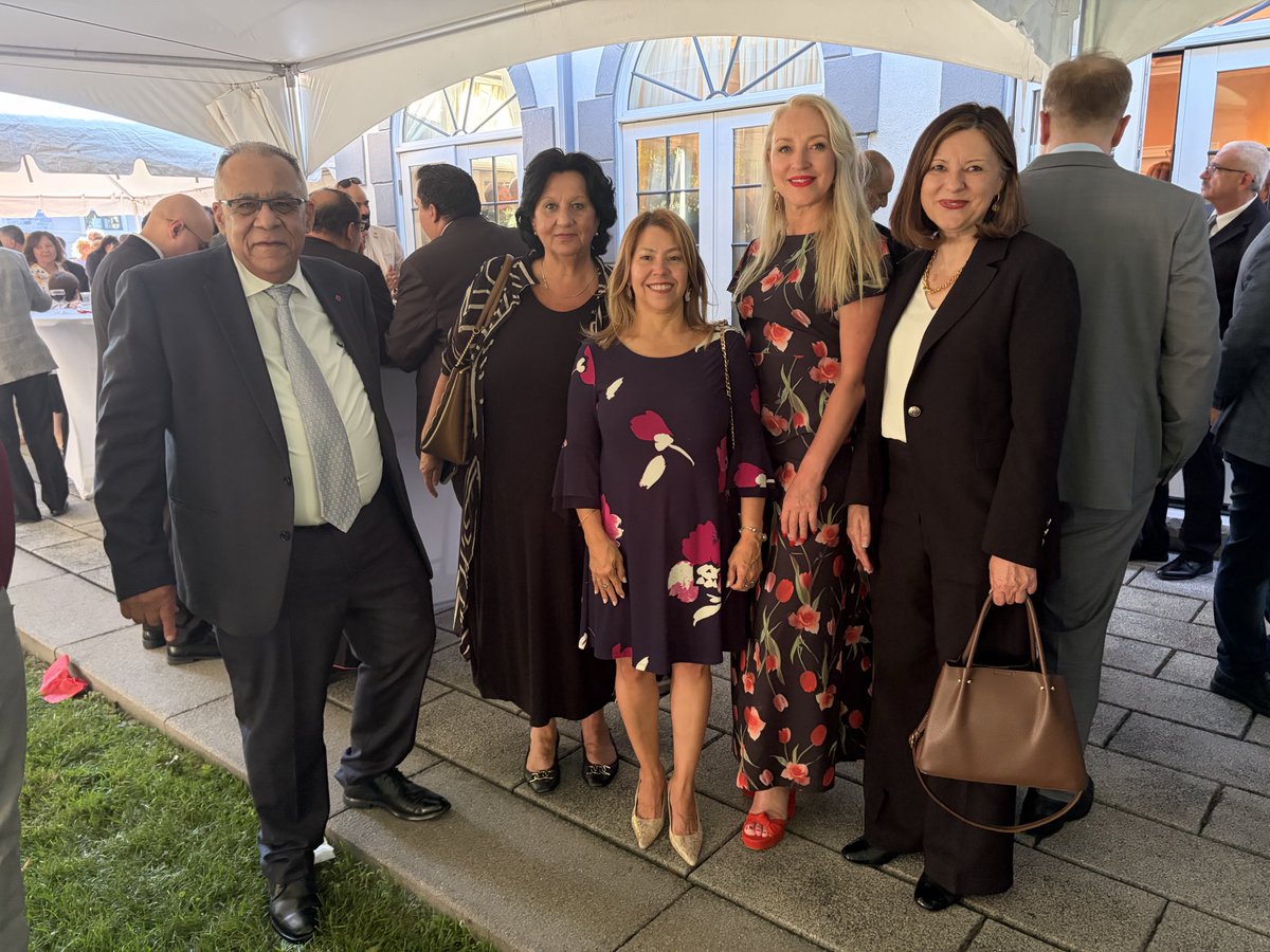 tsalem11's tweet photo. 74th Egypt independence day at Ambassador Hafiz residence in Rockliff Pk. With HE. Ambassador Hafiz of Egypt 🇪🇬, HE. Skračić, Croatia ambassador, and Slovak Republic Councilor Mrs.Timurova, and MPP. Sabawy, Ontario PC. https://t.co/ZsMUXGTEd4