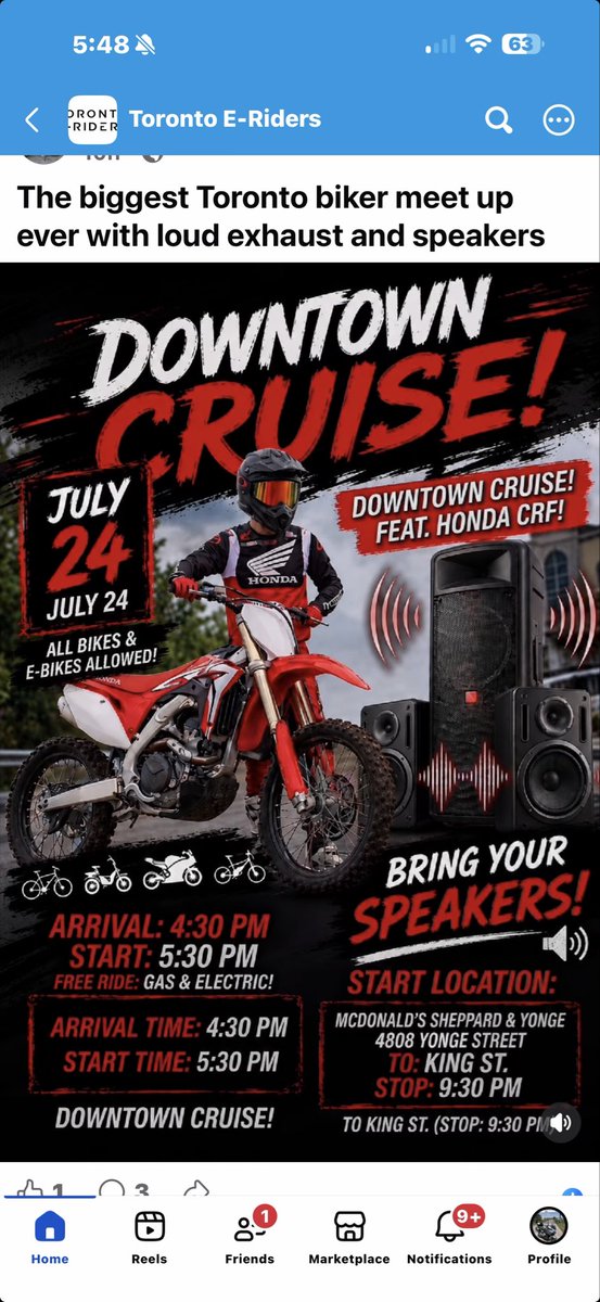 Bmmr416's tweet photo. @TPSOperations hooliganism will hit Toronto tomorrow afternoon . TPS please stop these illegal riders. https://t.co/tWonvOKzbz