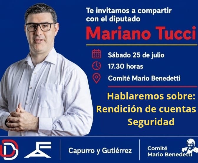 etettamantti's tweet photo. Mañana a las 17,30 en el @ComiteBenedetti de Capurro estaremos charlando con el diputado @MarianoTucci46 sobre la #rendicióndecuentas y otros temas de actualidad.
Participa y opina!! Te esperamos 🔴🔵⚪️ https://t.co/fGJosx4wpe