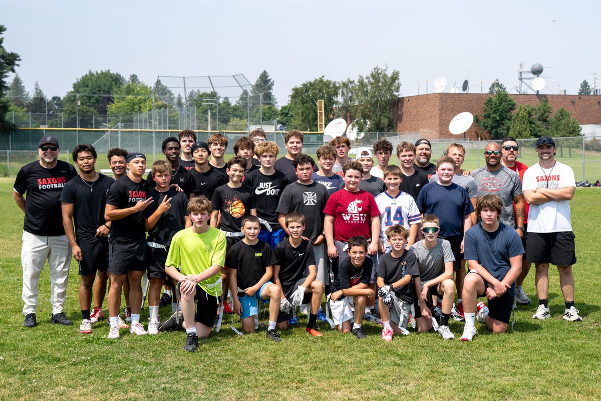 saxonsathletics's tweet photo. A big THANK YOU to all of our #FutureSaxons who joined us for our final football youth of the summer this week at Ferris! Additional photos in the Joel E Ferris Facebook Football Album.

#spokane #football #gosaxons⚔️ https://t.co/fuq26WMp0d