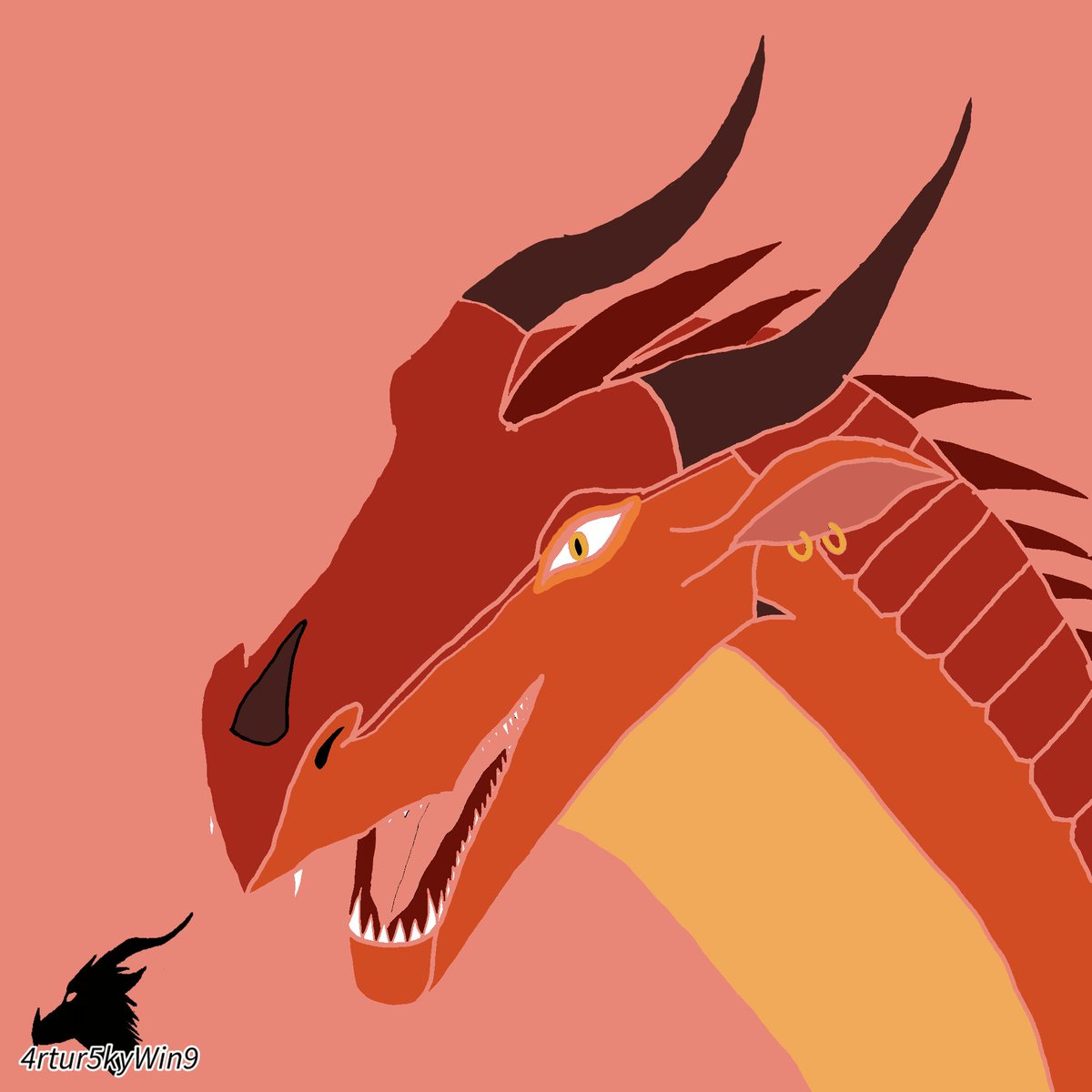 Jack_Coyote's tweet photo. Unfortunately, due to the fact that my phone suddenly froze, the Spark (belongs @KSalwowska )drawing was ruined.
#ArtFight2026 #WingsofFireOC #SkyWing https://t.co/9wjuiOKo1i