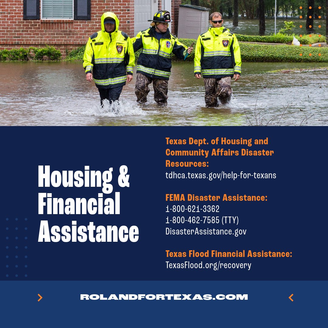 RolandForTexas's tweet photo. If you or someone you know has been affected by this month’s floods, help is available now. #texas #texasflood https://t.co/XHfehDrWGF