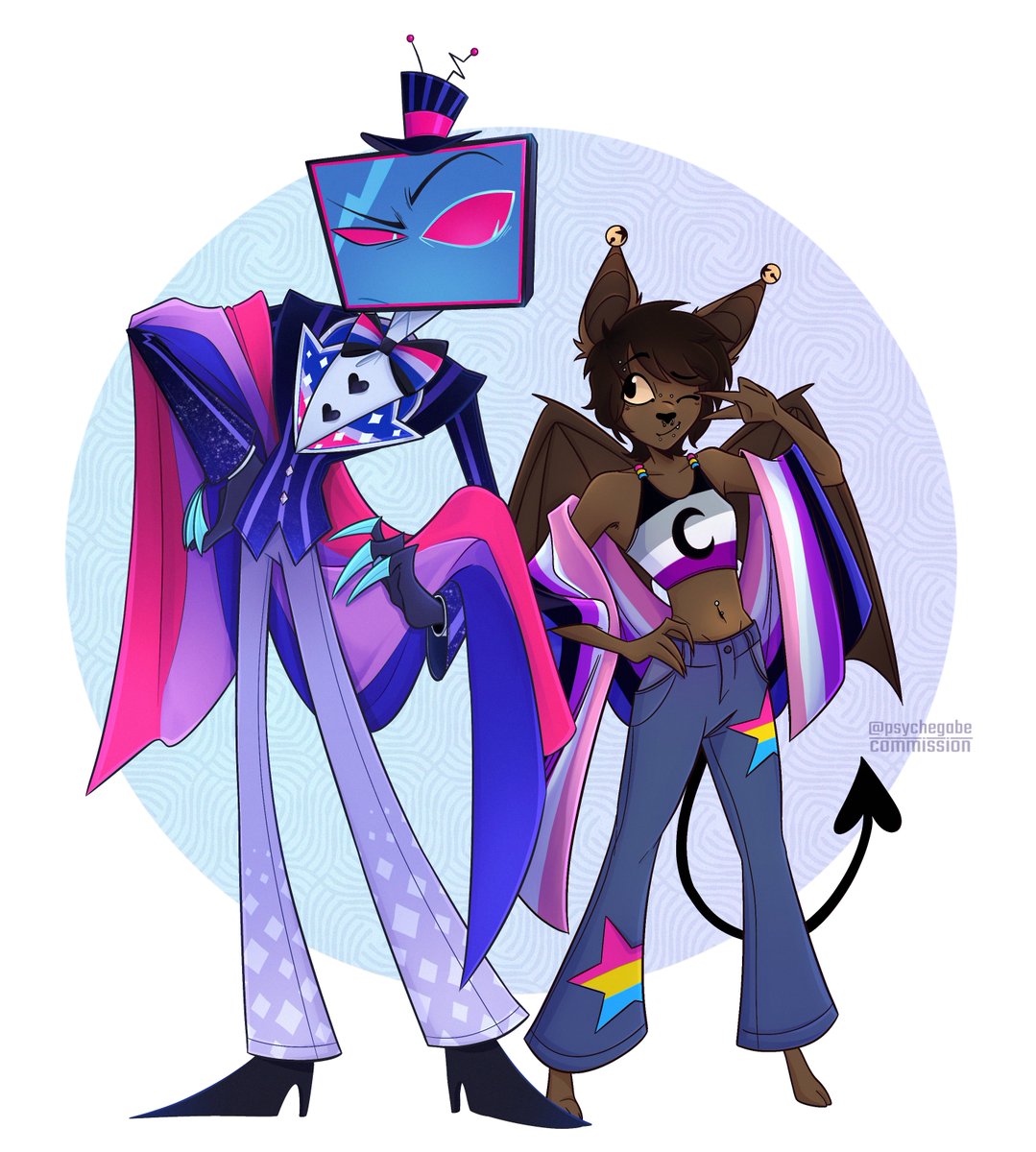V0idsimp's tweet photo. HAPPY PRIDE YALL LOOK AT THIS BEAUTIFUL ART BY @psychegabe_alt TYSM
#staticbat https://t.co/yXXhSSoi7M