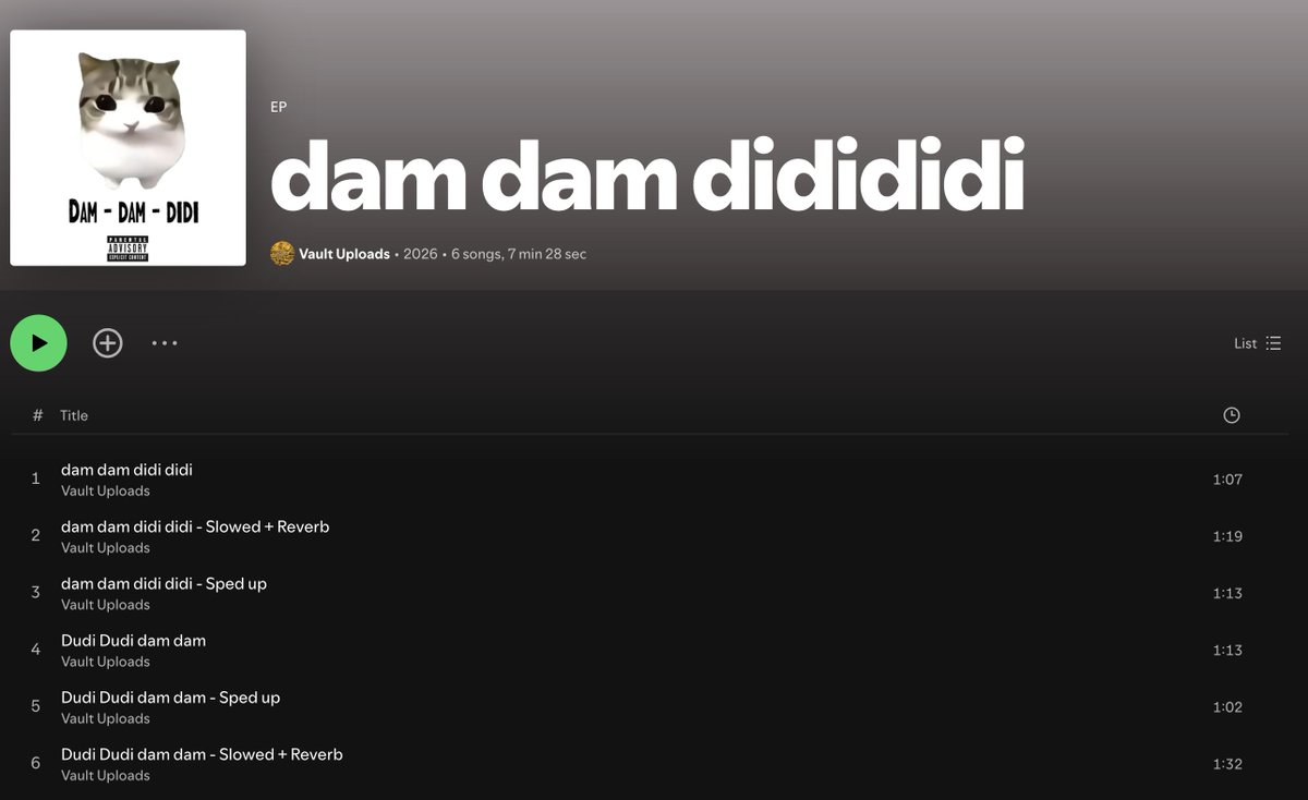 DamDamMeme's tweet photo. We have a whole $DAMDAM album on @Spotify!

https://t.co/5tWLReF1hE https://t.co/JlblLPDmhJ