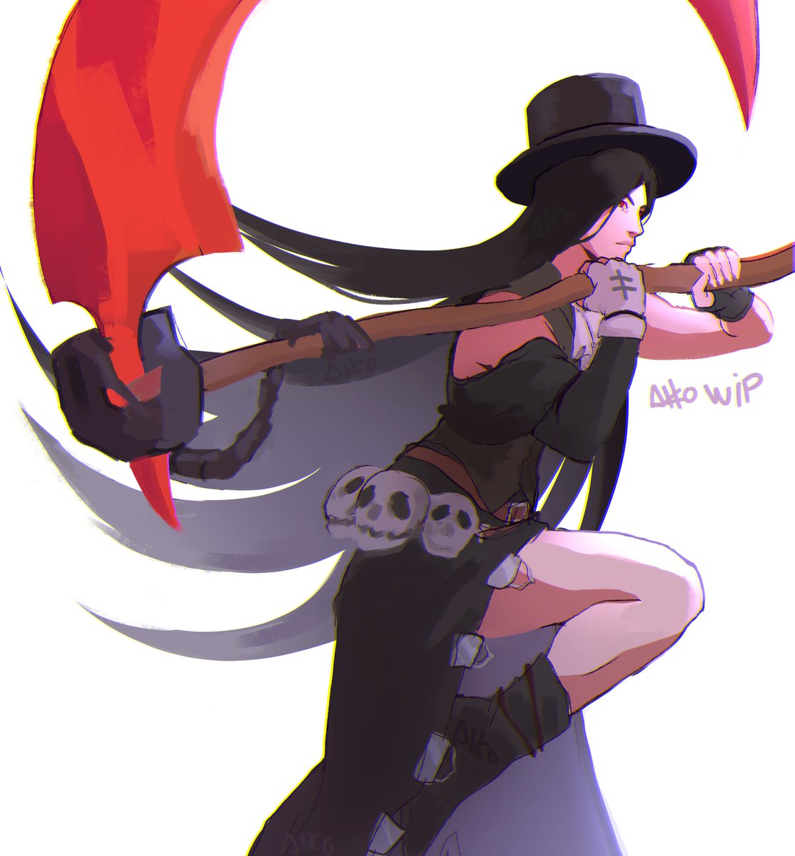 A_AKKO_AKO's tweet photo. The crimson scythe #WIP #guiltygear https://t.co/zGZAzP9E6c