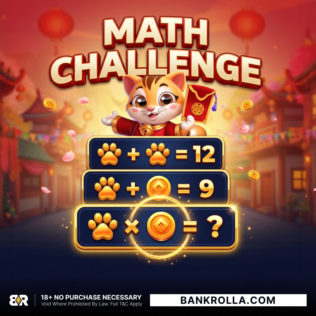 bankrollacom's tweet photo. 🐾 Fortune Paw🐾  by Booming hid a lucky number behind the math!
Follow @bankrollacom, repost this post in your stories, solve it and win 5,000 GC + FREE 5 SC 🌟

Winner announced in 24h via DM! 🐾 https://t.co/7osL18ACma