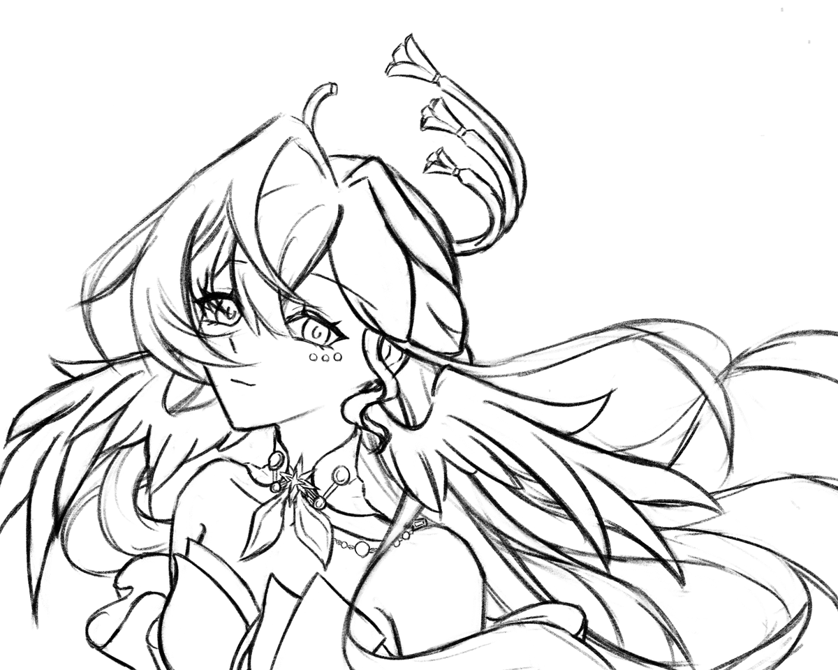 FaeFeiOlim's tweet photo. Robin WIP! Exaggerating hair cause why not :)

#honkaistarrail #robinhsr https://t.co/6XMfHd8u4L