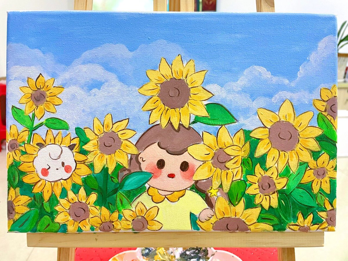 _pizon_'s tweet photo. Just spent a magical afternoon at the small downtown studio, getting messy with watercolor and making my first sunflower painting ever—creativity tastes way better when it’s unplanned!  #ArtForAll， https://t.co/whmQLzhpO8