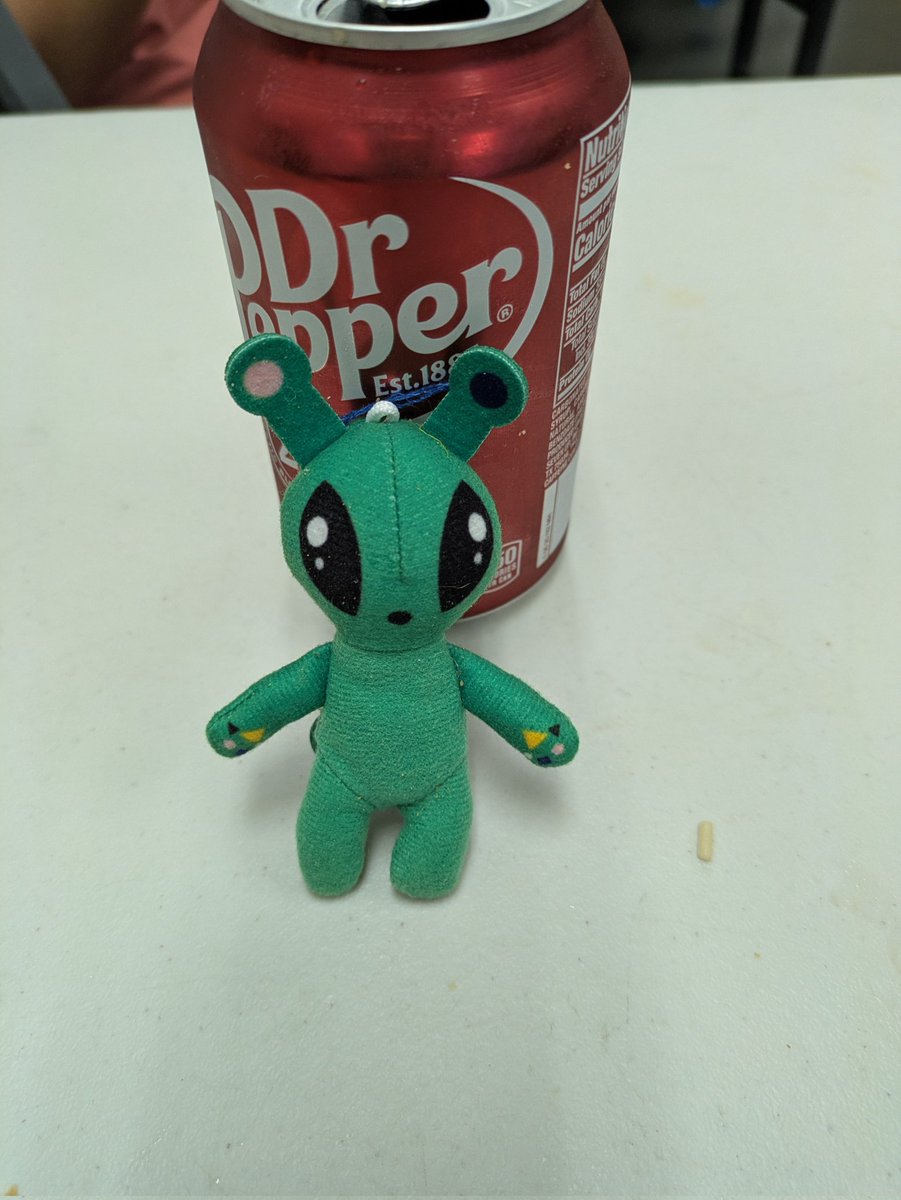 Platypear's tweet photo. Workin the late shift today. Give me strength little gay green alien https://t.co/ZLqJLcm6cM