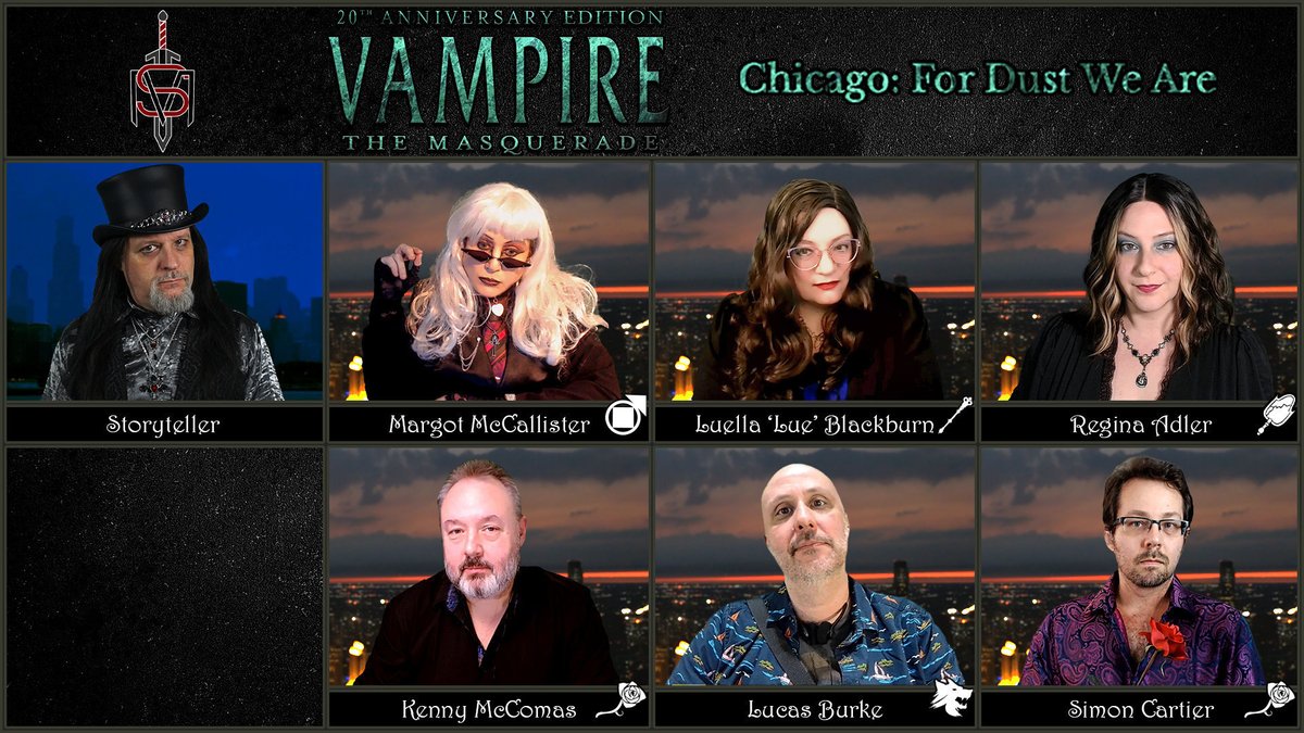 BPatrickCamp's tweet photo. Tonight, we return to our #VampireTheMasquerade [V20] Chronicle.

The Coterie have recruited some allies, so tonight they fight a Blood Brother Pack.  Who will survive?

Find out at 8pm Eastern in Chicago: For Dust We Are - S4E9

https://t.co/3ixUxrxdnv

#WorldOfDarkness #Vamily https://t.co/1xKf267cJo
