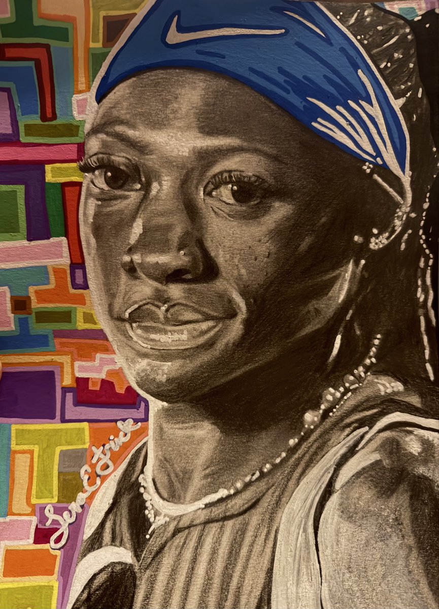 FrickTera's tweet photo. My drawing of Rhyne Howard βThe Permissionβπ¨πποΈ! All these players on the Dream are fun to watch. I am a big fan of them. My next picture of Dream player will be coming soon. Take guesses on who you think I should draw next from the Dream. #WNBA #AtlantaDream #RhyneHoward https://t.co/H5rXl0nkmf