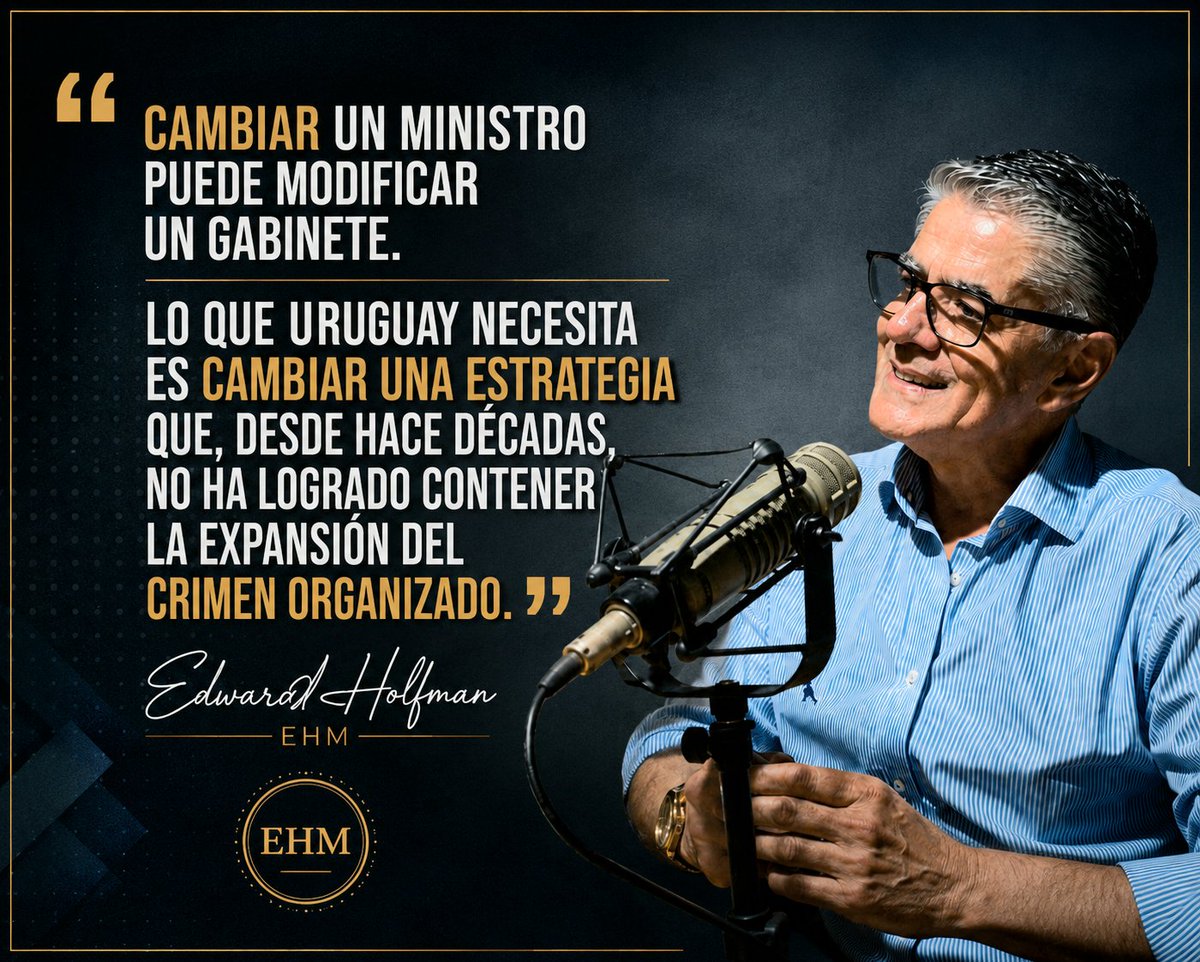 EdwardHolfman's tweet photo. La sustitución del ministro del Interior se ha convertido, desde el retorno a la democracia en 1985, en la respuesta política más recurrente frente a las crisis de seguridad. Sin embargo, cuatro décadas después, esa receta no ha logrado revertir la violencia criminal ni debilitar al crimen organizado. Mientras el sistema político discute nombres, las organizaciones criminales consolidan poder, disputan territorios y aumentan su capacidad de violencia. Los homicidios múltiples registrados en el Cerro, El Monarca y ahora el Parque Rodó no comenzaron ayer. Son la consecuencia de años de enfrentamientos entre organizaciones criminales por el control de la droga, el territorio y el poder. Hoy el desafío no pasa solamente por cambiar autoridades, pasa por construir acuerdos de Estado que permitan recuperar el control del territorio y contener una violencia que nunca debió naturalizarse. Cambiar un ministro puede modificar un gabinete. Lo que Uruguay necesita es cambiar una estrategia que, desde hace décadas, no ha logrado contener la expansión del crimen organizado.  EdwardHolfman || EHM