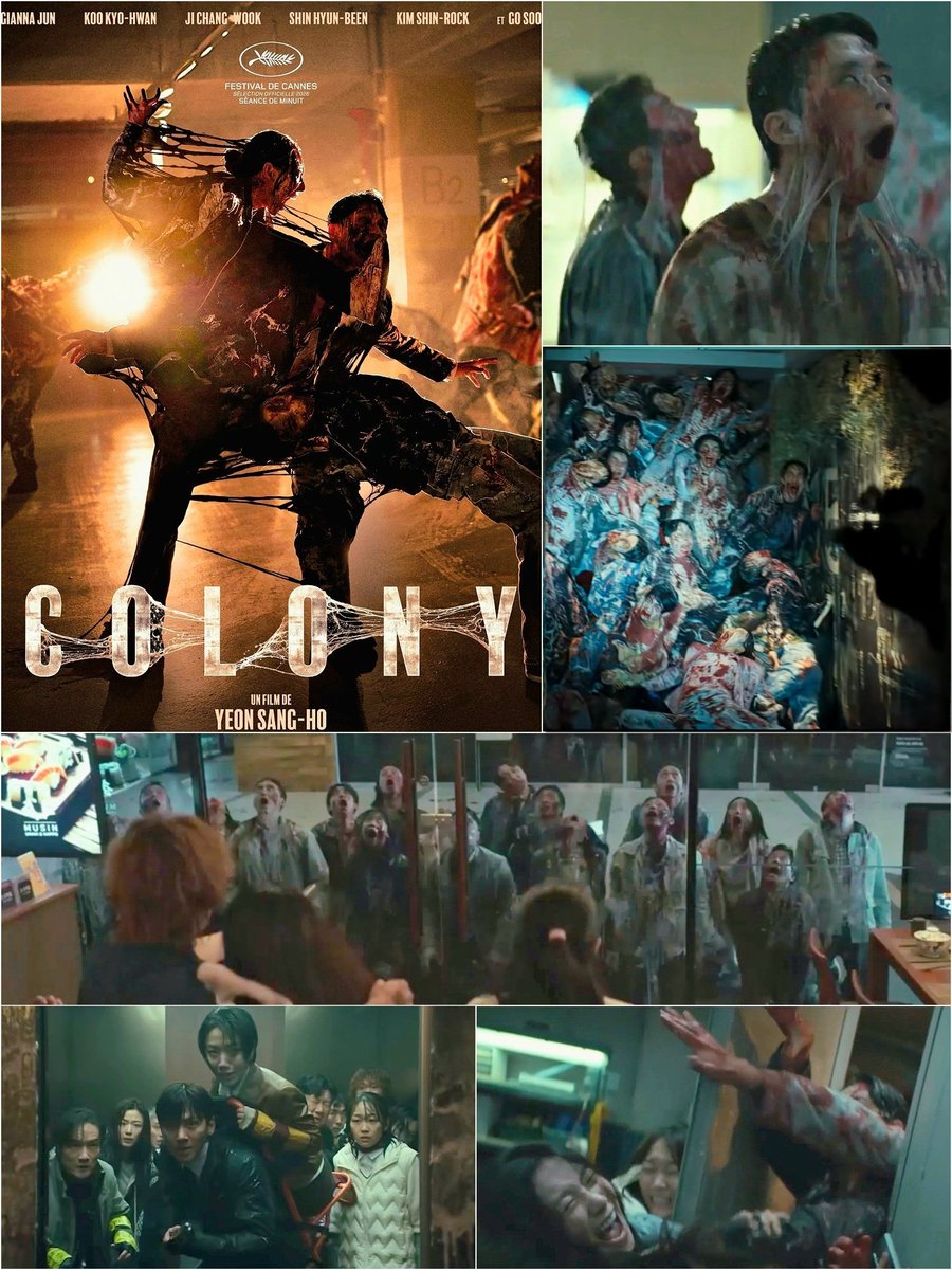 take_shit_death's tweet photo. 군체/COLONY/群体 (2026)

｢新感染｣のヨン·サンホ監督の疾走系ゾンビパニック！本国🇰🇷で配信開始

ウィルステロでゾンビ大量発生のショッピングモールに閉じ込められた人たちの話

｢粘液｣を介して意志疎通しながら進化してくゾンビのシステムが斬新！それ踏まえて攻略法を考えてく心理戦が面白い🧟 https://t.co/atBK0tJZLD