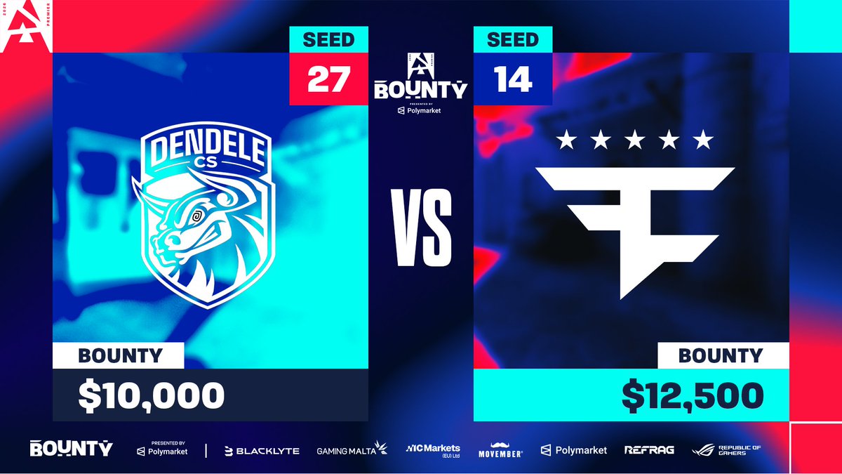 BLASTPremier's tweet photo. PICK IS IN: @dendelecs (#27) have selected @FaZeEsports  (#14)

#BLASTPremier https://t.co/tjB8b8FWK5
