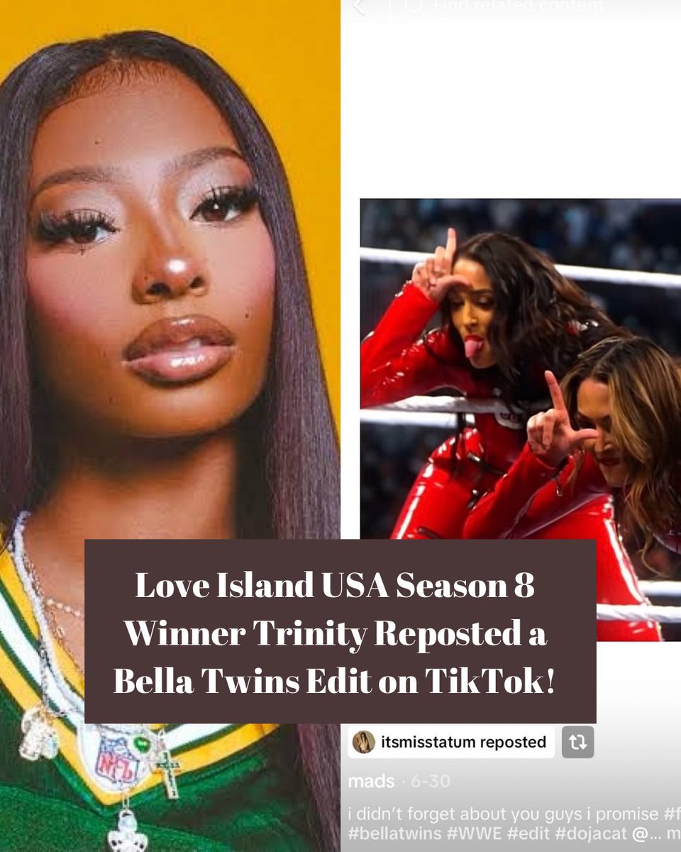 thebellasfave's tweet photo. Trinity being a WWE fan and Bella Army makes me like her that much more 🤩 https://t.co/xJExRPRKxi