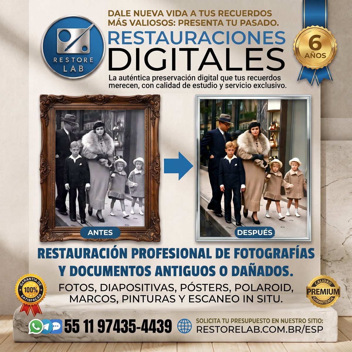 restorelab's tweet photo. RESTAURACIÓN DE FOTOS Y DOCUMENTOS ANTIGUOS

Preservación digital auténtica que tus recuerdos merecen, con calidad de estudio y servicio exclusivo.

Contacto
WhatsApp / Telegram / SMS:
55 11 97435-4439
Solicita un presupuesto GRATIS en nuestra página web:
https://t.co/4AFsWlB7ka https://t.co/VboEmT4jQo