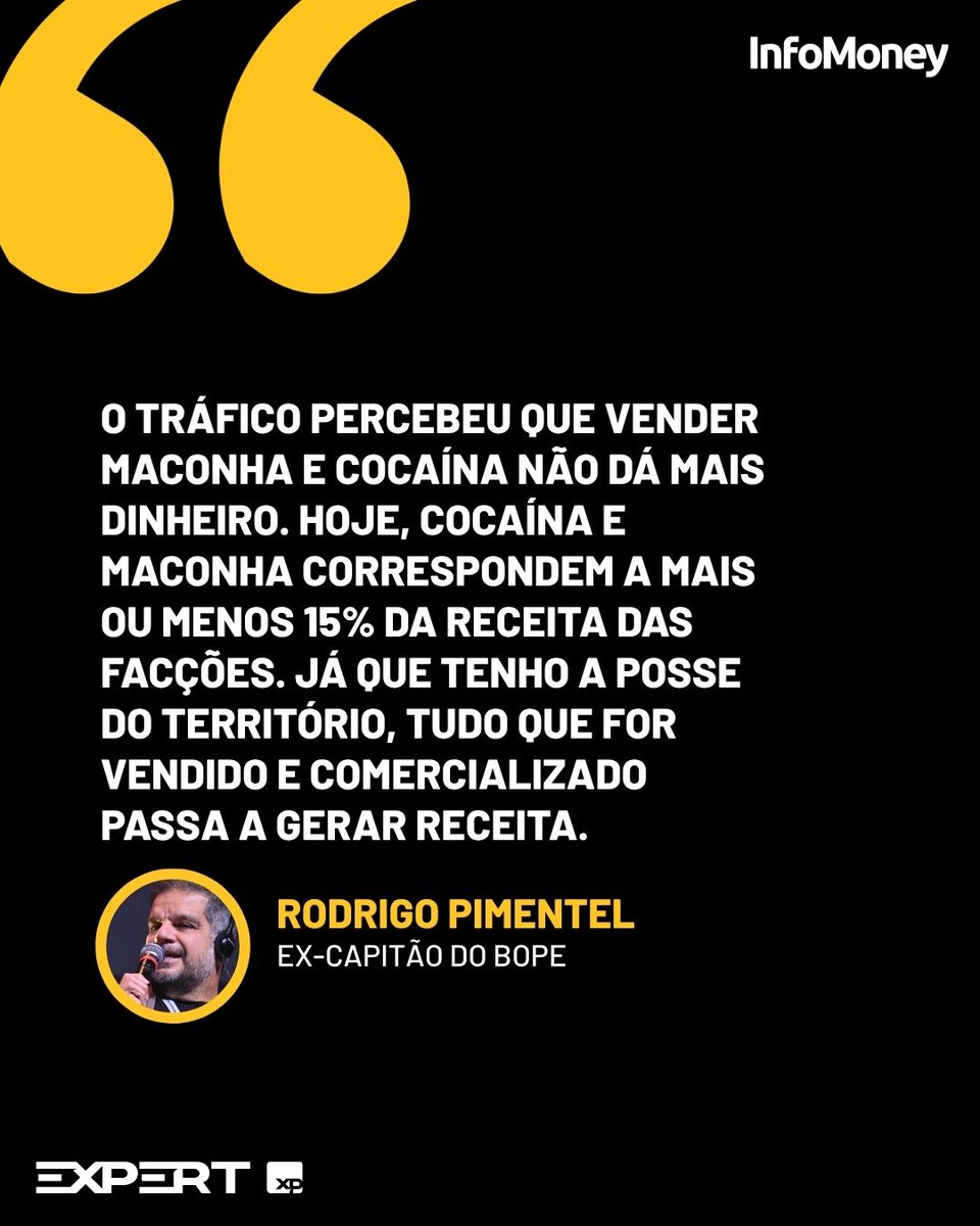 infomoney's tweet photo. Ex-capitão do Bope afirma que facções ampliaram fontes de receita, passaram a controlar serviços essenciais e já influenciam decisões de investimento no país
Leia mais no site do InfoMoney: https://t.co/fifpJfWAj9
Foto: Fabio Rizzato/InfoMoney
#Criminalidade #Investimentos #Economia #ExpertXP2026 #InfoMoneyNaExpert