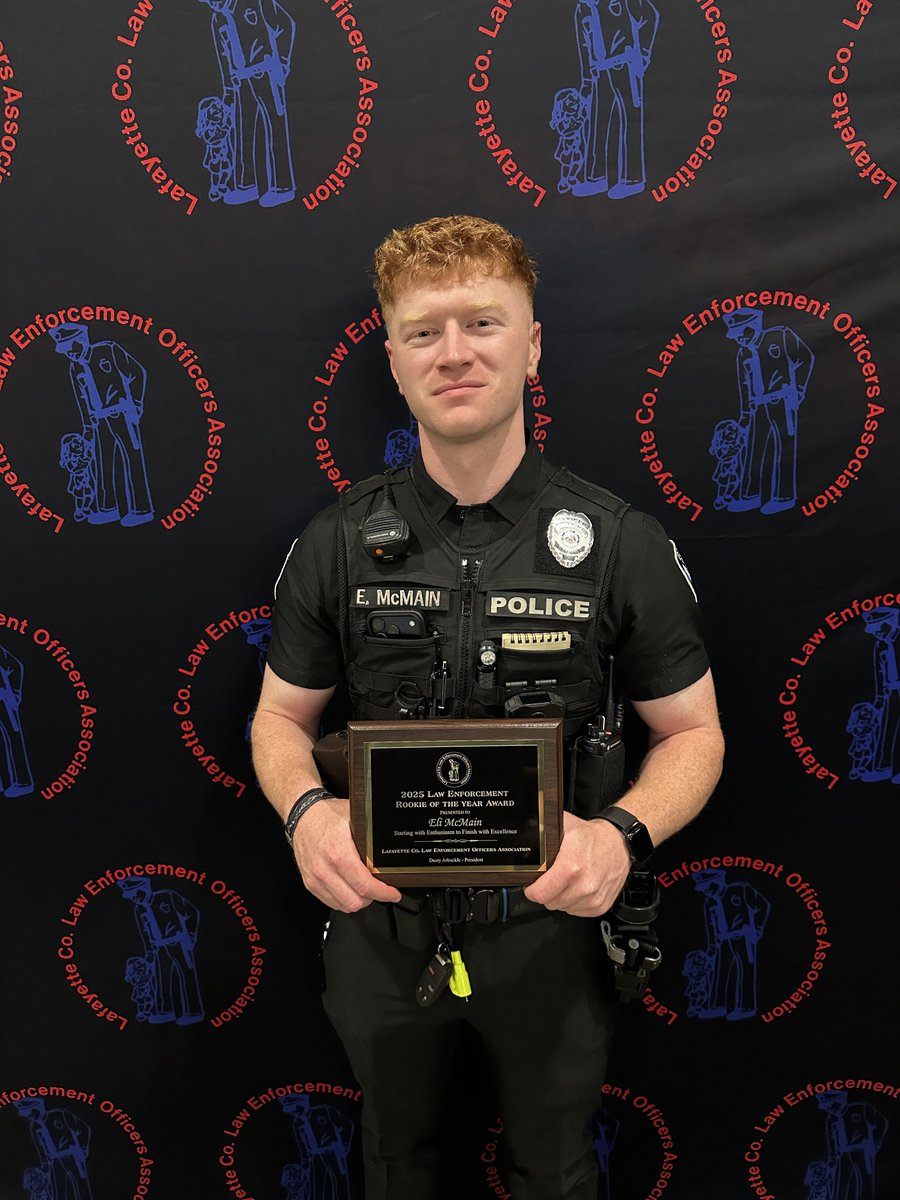 OxfordPolice's tweet photo. Last night, we were proud to celebrate the outstanding members of our department at the LCLEOA Awards Banquet.

Congratulations to Communications Officer La’Erin Burton on being named Communications Officer of the Year, Officer Eli McMain on earning Rookie of the Year, and retired Lt. Mark Hodges on being recognized for his dedicated career and recent retirement.

We’re incredibly proud of each of you and thankful for the service, professionalism, and commitment you bring to our department and community. Congratulations!